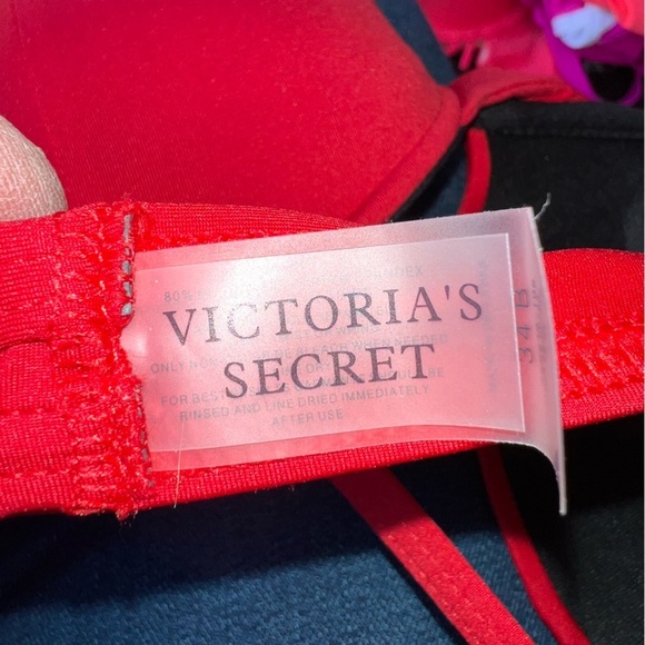 WOMEN’S Victoria Secret bikini bathing suit, solid top/flowered bottoms - Picture 7 of 8